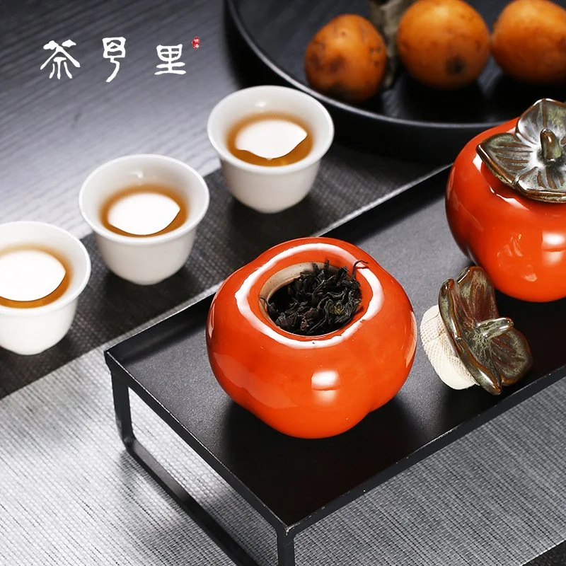 Persimmon Ruyi Tea Caddy 柿柿如意茶叶罐— AGoodFun
